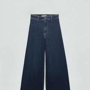 Zara Blue Sailor Wide-Leg High Waisted Jeans
